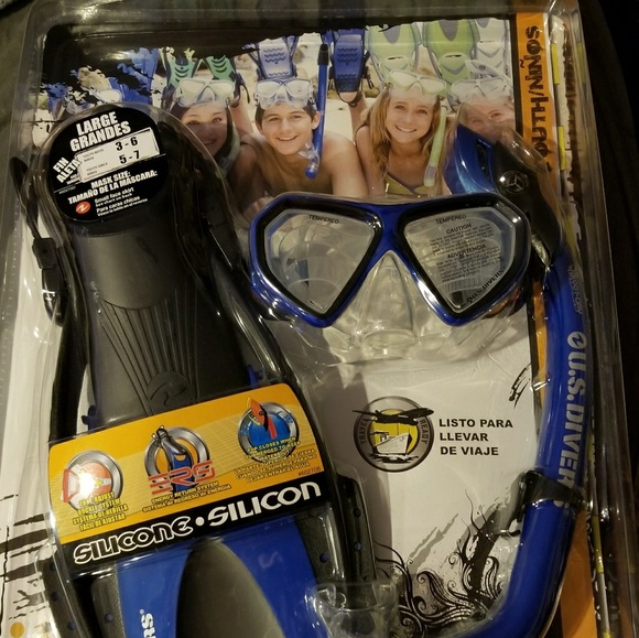 U.S. Divers Youth Silicon Snorkel Set - Picture 1 of 4